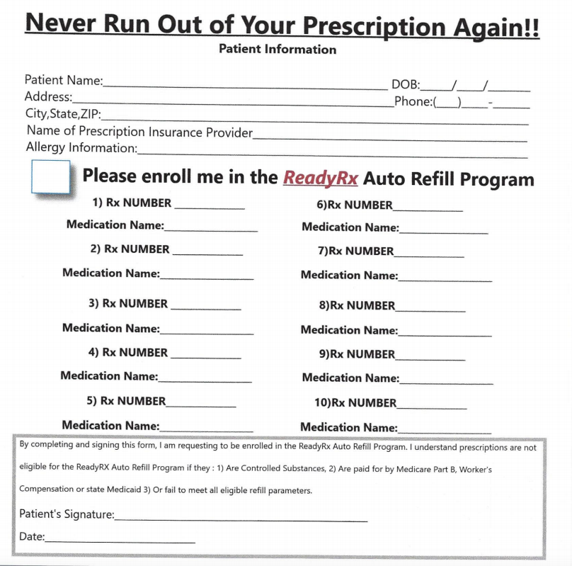 AutoRefill Program